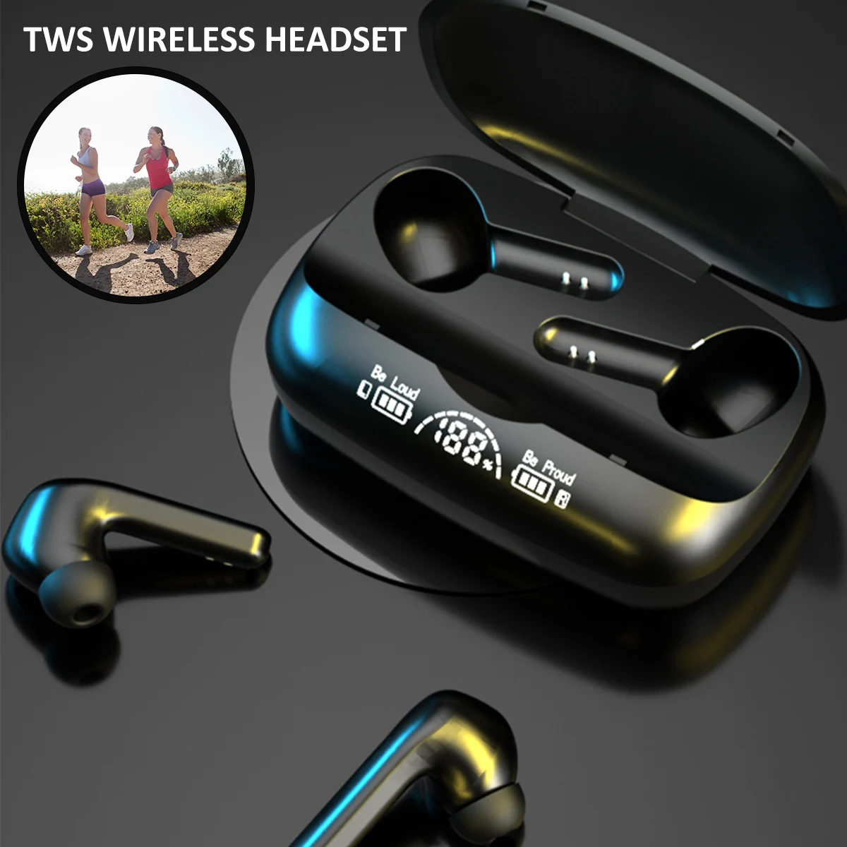 

Wireless Earbuds Bluetooth 5.2 Headphones with Noise Cancelling Mic HiFi Stereo Sound Headset Sweatproof In-Ear Sport Earphones