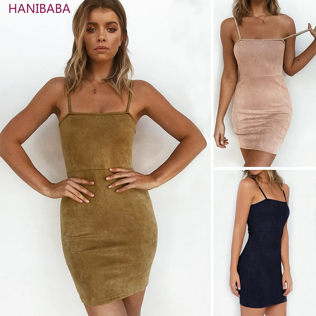 HANIBABA Бархатное облегающее Мини Платье яркое с открытыми плечами открытой спиной