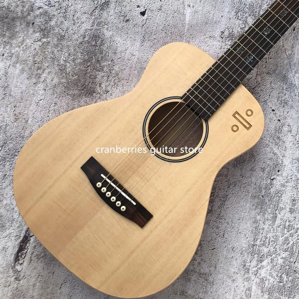 

34 inches solid spruce top acoustic guitar,ukulele electric guitar,matt finish,blue division figure inlay,free shipping
