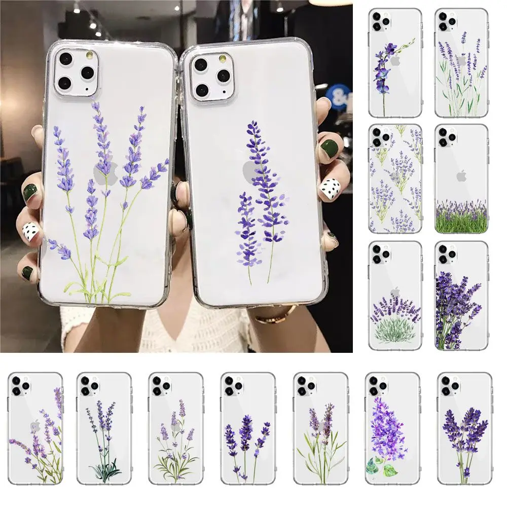 Простой Лавандовые фиолетовые цветы Чехол для мобильного телефона iphone 12 XR 11 Pro Max