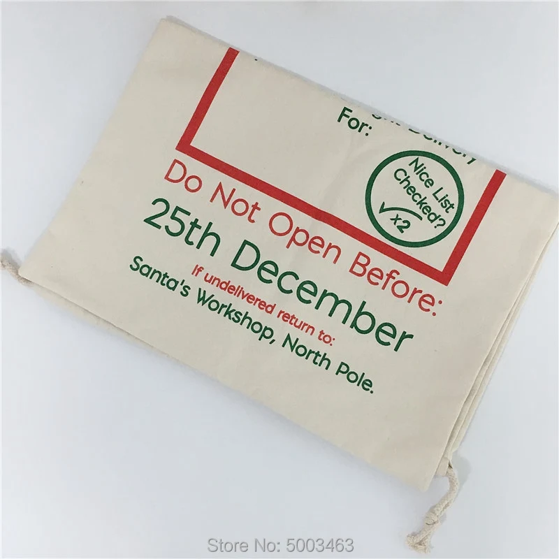 Оптовая продажа рождественские чулки сумки 30 шт. холщовые конфетные мешок Санты