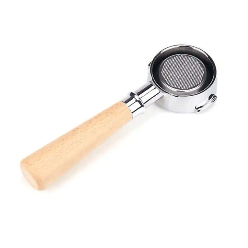

58mm Coffee Machine Filter Holder E61 Bottomless Portafilter with Wooden Handle