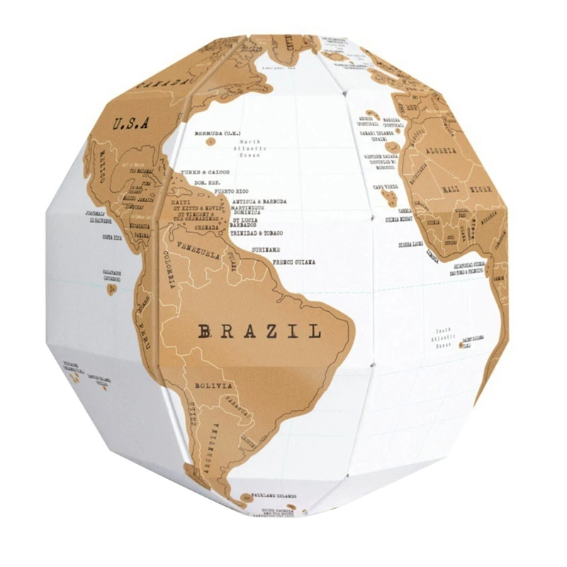 

DIY Scratch 3D Map Paper Puzzle For Travel Marking Globe 3D Stereo Assembly Globe World Map Travel Kid Child Toy Gift