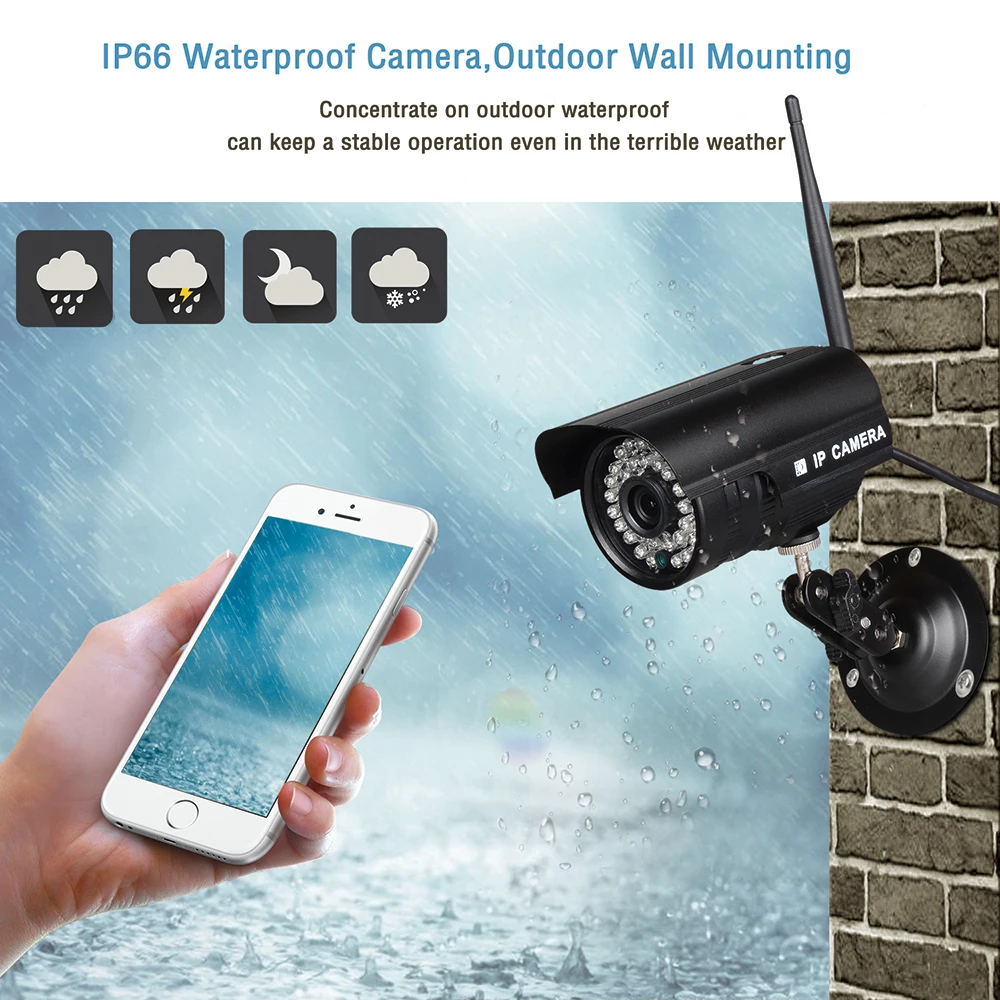 Беспроводная цилиндрическая IP камера для домашней безопасности с Wi Fi IP66