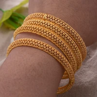 4pcslot 24k gold color 24k dubai wedding bangles jewellery ethiopian bracelets for women african wedding jewelry party gifts
