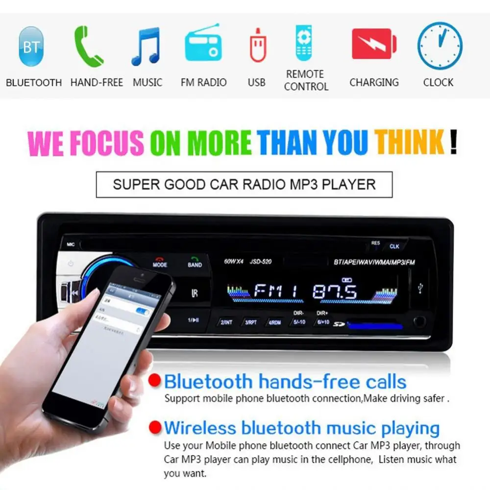 U-диск Bluetooth MP3-плеер Автомобильный MP3 стерео аудио FM-радио USB музыкальный плеер с