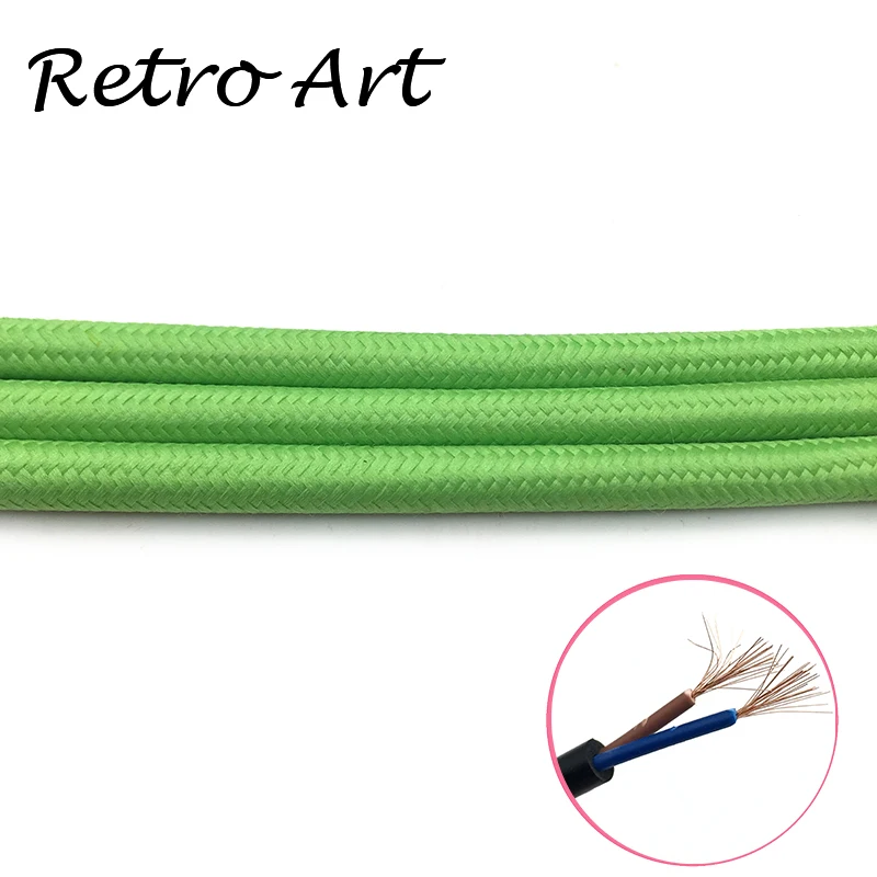 Винтажный текстильный Эдисон плетеный кабель ретро-ткань Электрический провод