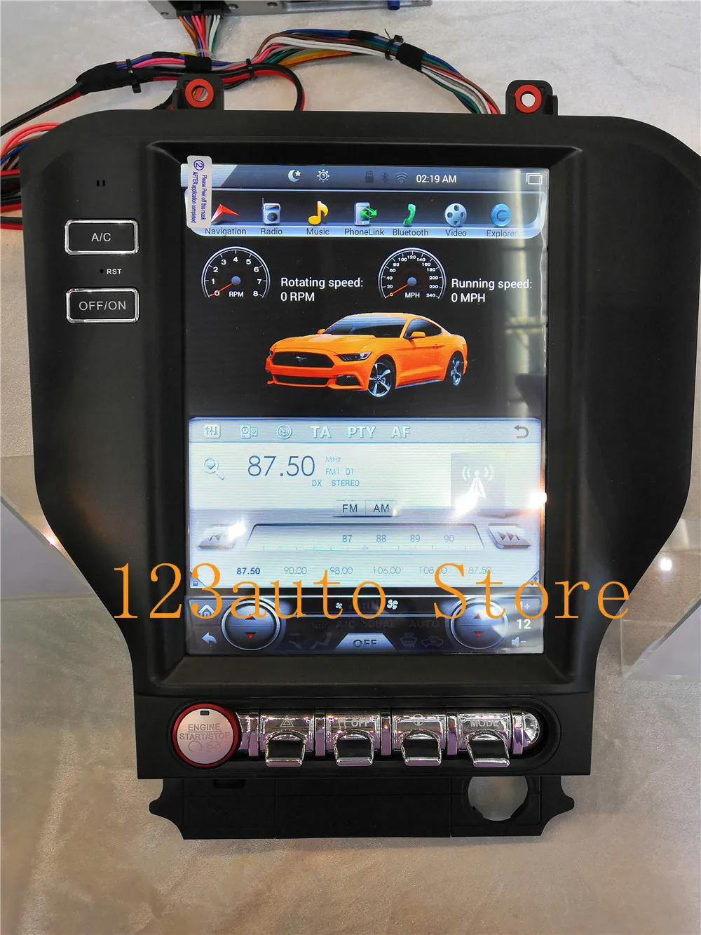 10 4 ''вертикальный экран Tesla Style Android 9 0 автомобильный DVD GPS плеер NAVI для Ford Mustang