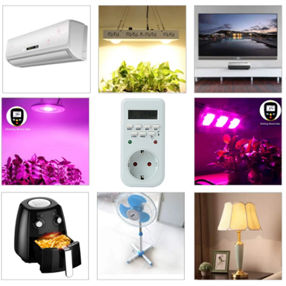 Великобритания/ЕС вилка ЖК цифровой таймер розетка 7 дней программируемый