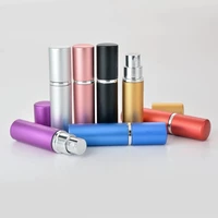 10pcslot 5ml portable refillable glass perfume bottle with aluminum sprayer empty cosmetic parfum vial for traveler