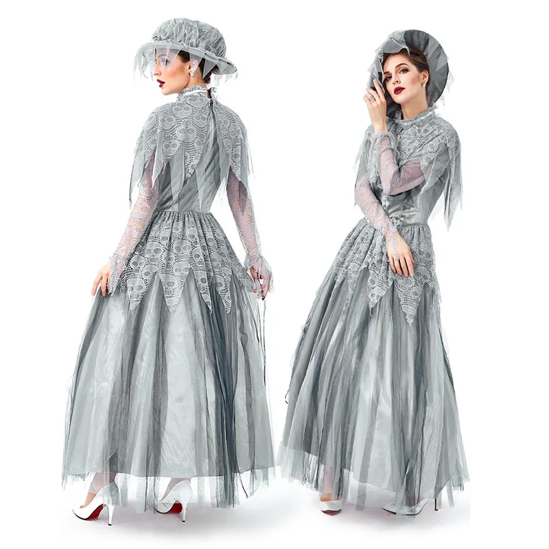 Женский костюм невесты на Хэллоуин с принтом черепа | Тематическая одежда и