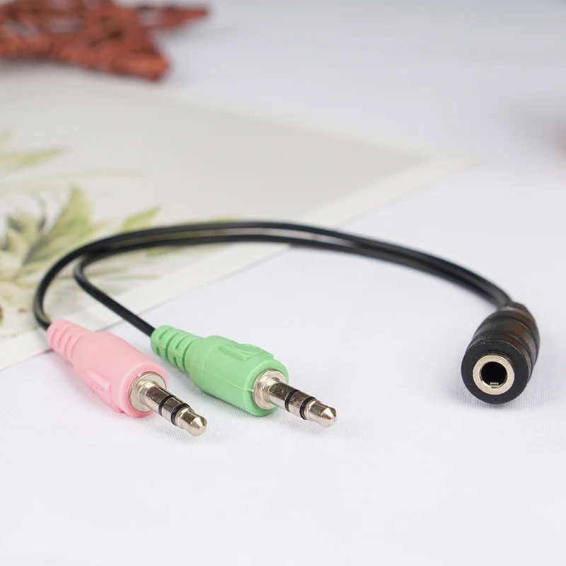 Audio Y Splitter Cable 3.5mm Stereo Male to 2 Female Headset Mic Adapter | Mobile Phone Adapters & Converters