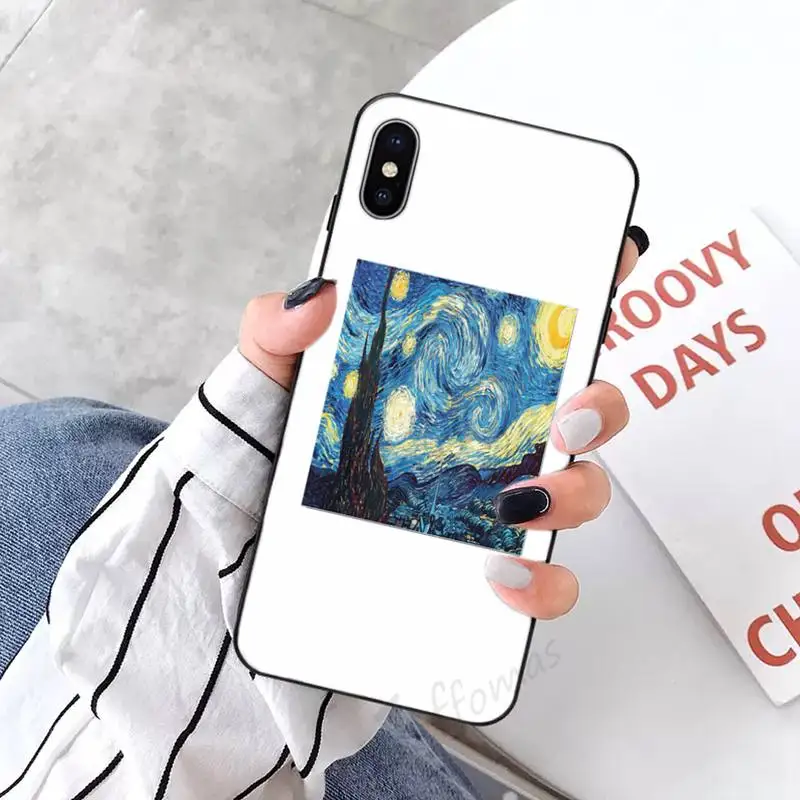 

Art Aesthetic Vincent Van Gogh Starry Night Phone Case Candy Color for iPhone 6 7 8 11 12 s mini pro X XS XR MAX Plus
