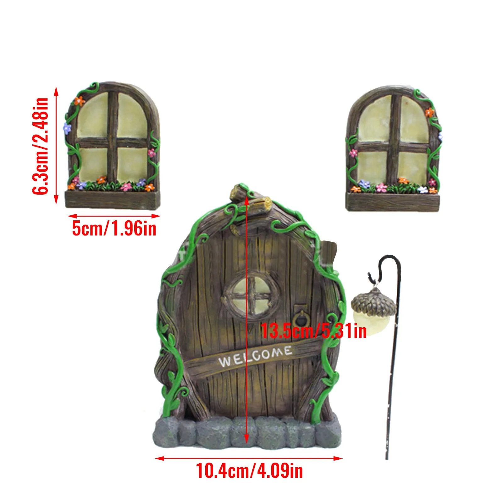 

2021top Decorative Window New Resin Crafts New Elfs Luminous Doors And Windows Ornaments Retro Style