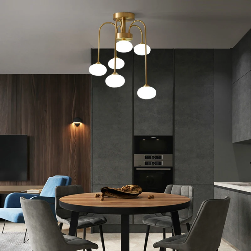 

Copper Chandeliers Glass Led Lamp For Dining Room Kitchen Bedroom Chandelier Lighting Fixtures Modern Loft Hanging Lights