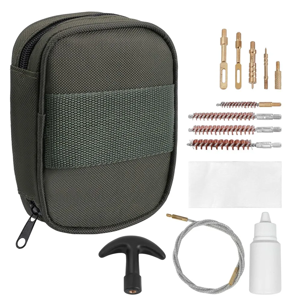 

13pcs Tactical Gun Cleaning Kit Set for Universal 12ga 20ga Handgun .22cal .17cal .2235.56 Rifle Rod Brush Patches Cleaning Tool