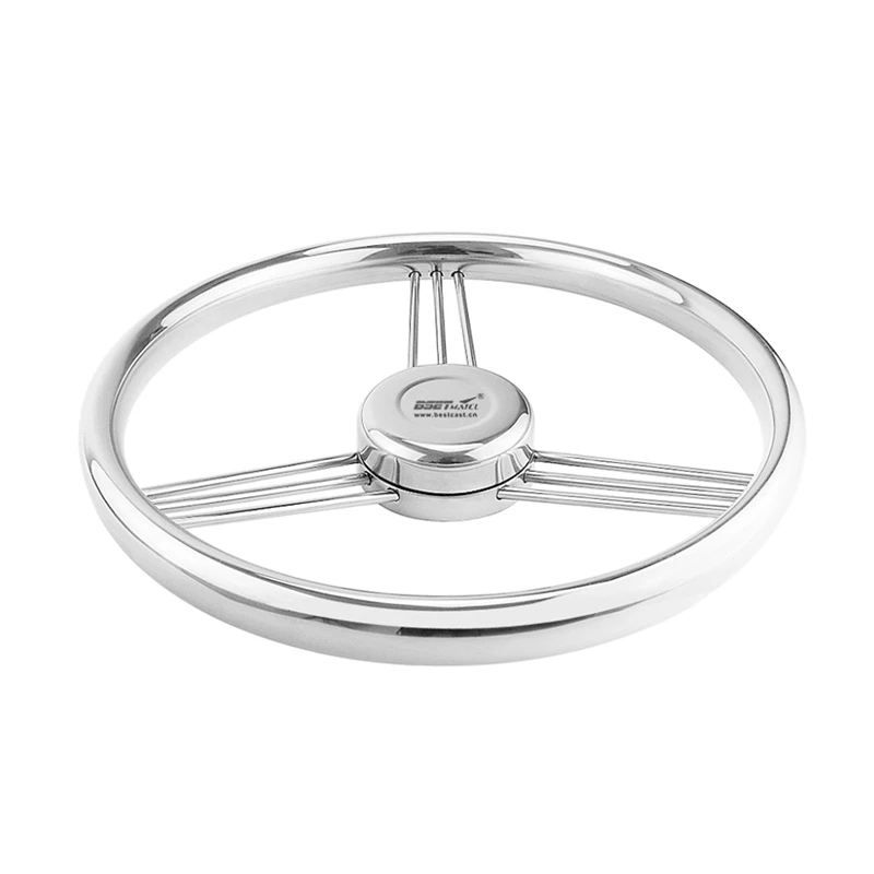 

BSET MATEL 13-1/2inch 342mm Steering Wheel Stainless Steel 316 Marine Grade 3 Spokes 15 Degree Marine Boat Yacht Accessories