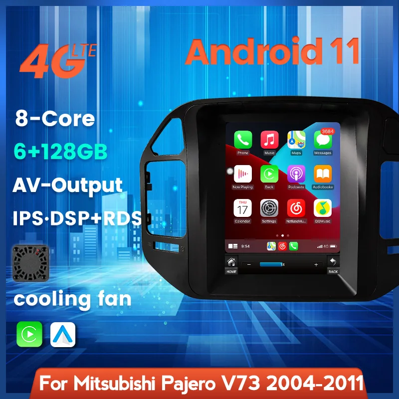 

Вертикальный экран Android 11 для Mitsubishi Pajero V73 V77 V68 V75 2004-2011 автомобильное радио мультимедийный DVD плеер GPS навигация WIFI