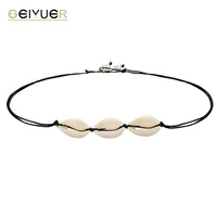 new simple pearl necklace for women leather rope shell diy handmade fashion temperament pendant couple chain jewelry accessories