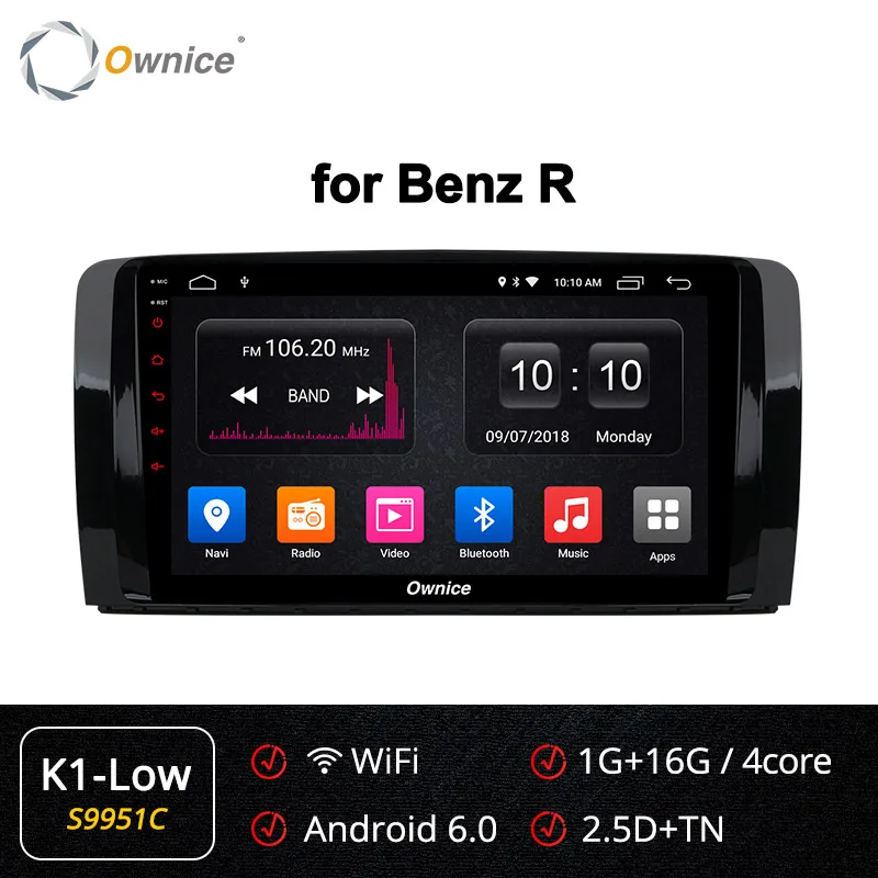 S9951 K1-Low Ownice 360 Panorama Android 9,0 DSP SPDIF k3 k5 k6 автомобильный dvd-плеер gps радио для Mercedes Benz R Class W251 R280 R300 R320 R350 - Color: S9951 K1-Low