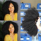 Afro crpus boucls paquets brsiliens cheveux armure faisceaux 100% Remy Extensions de cheveux humains couleur naturelle