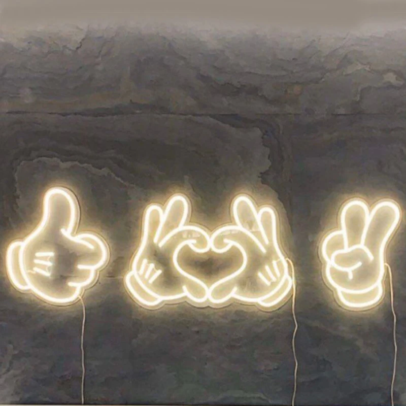 Неоновая вывеска на заказ для жестов светодиодные Настенные светильники
