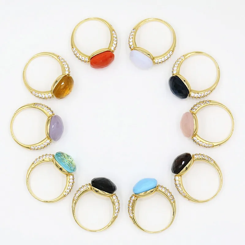 

12,6x6 мм Фирменное кольцо Pomellato в стиле конфет, циркониевое плоское натуральное искусственное кольцо для женщин, Свадебная вечеринка, модные ...