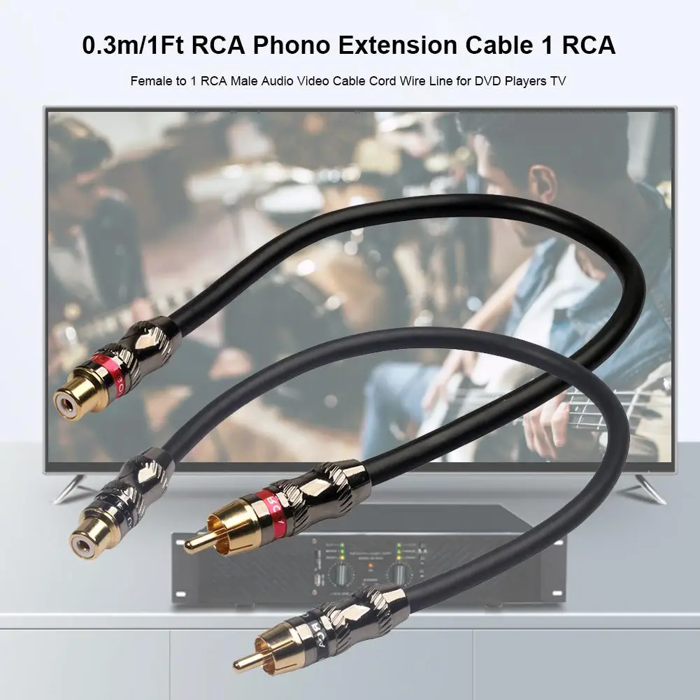 Удлинительный кабель RCA Phono 0 3 м/1 фута 1 мама в папа для аудио и видео провод DVD