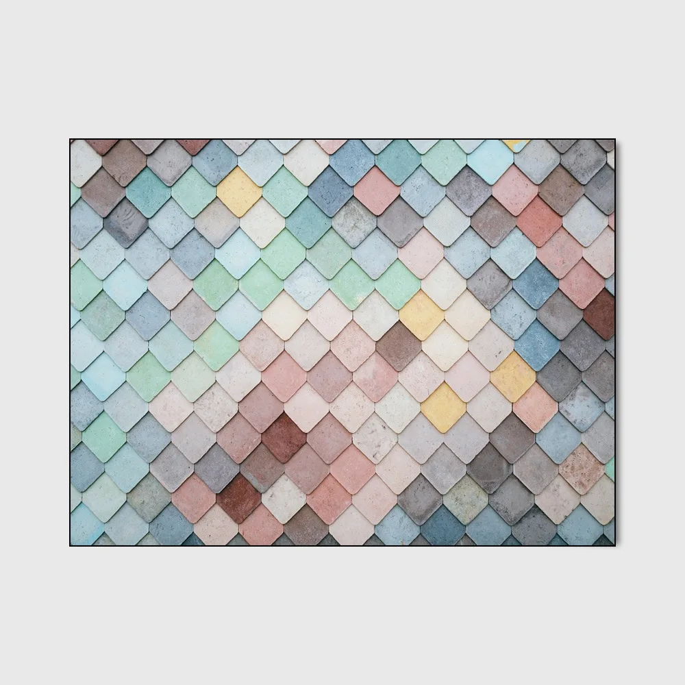 Модные Современные японские большие ковры в спальню с мозаикой розового синего и