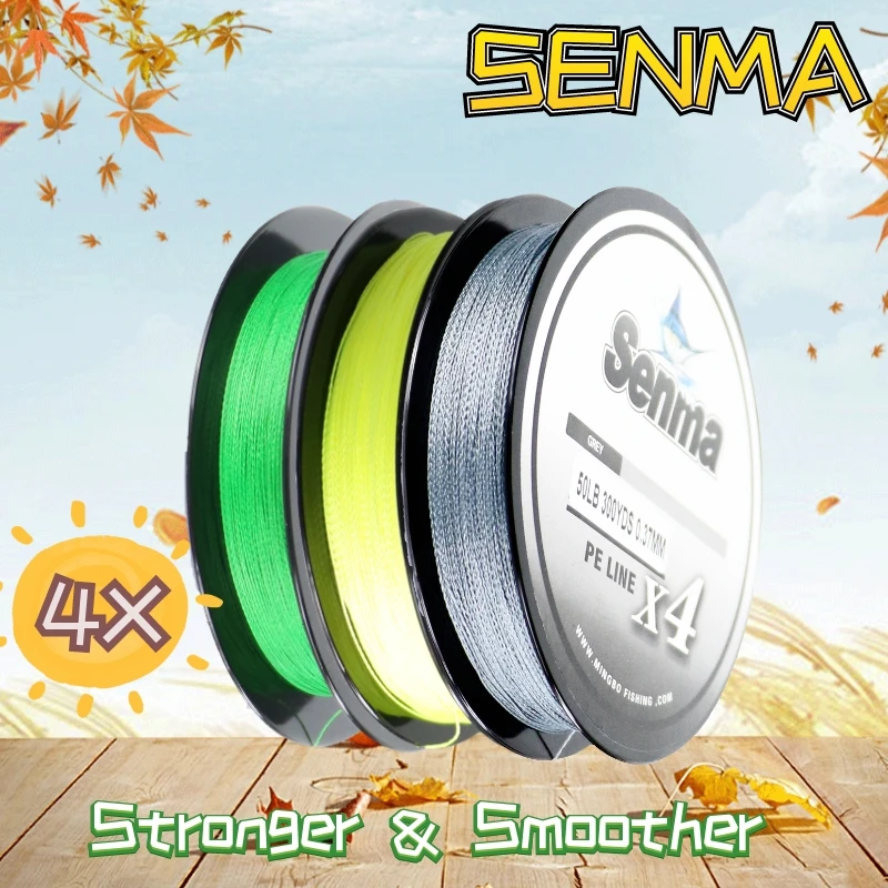 Senma многоцветный 4X 100 м 150 плетеная леска PE рыболовная 4 нити 8 80LB мультифиламентная