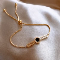 14k real gold plating roman numerals simple bracelet bracelets for women womens jewelry womens bracelet on hand women