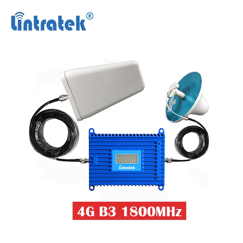 Усилитель сотового сигнала Lintratek 70 дБ 1800 МГц GSM 4G LTE DCS B3 с антенной S6|Усилители