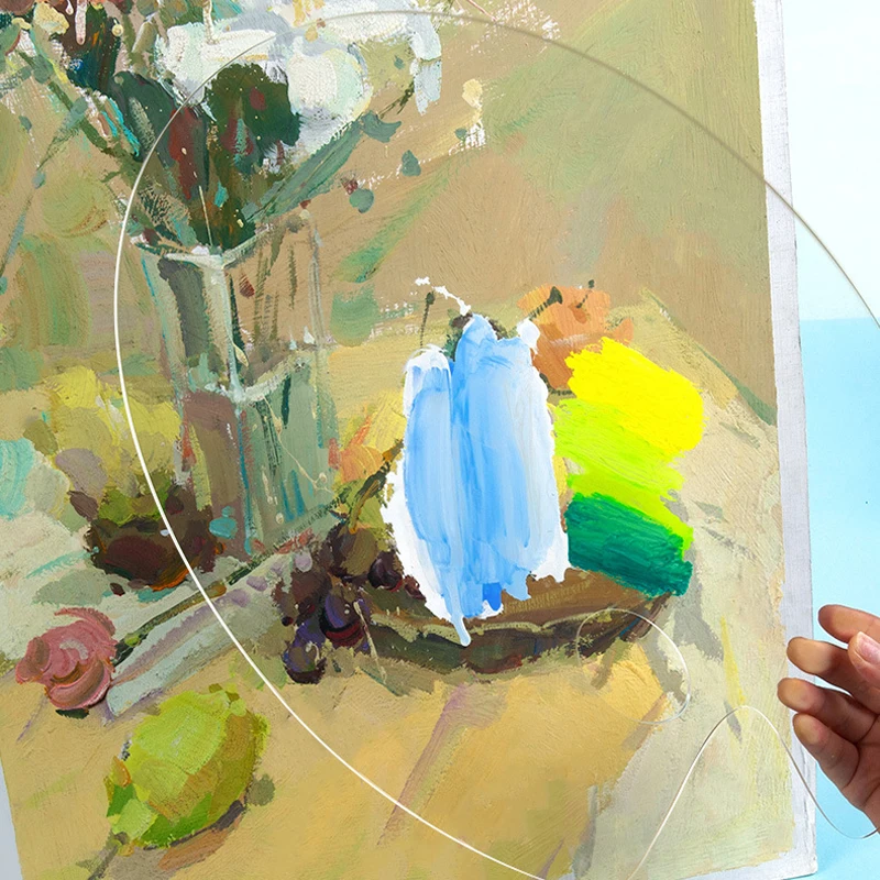 Акриловая художественная краска палитра прозрачная овальная антипригарная