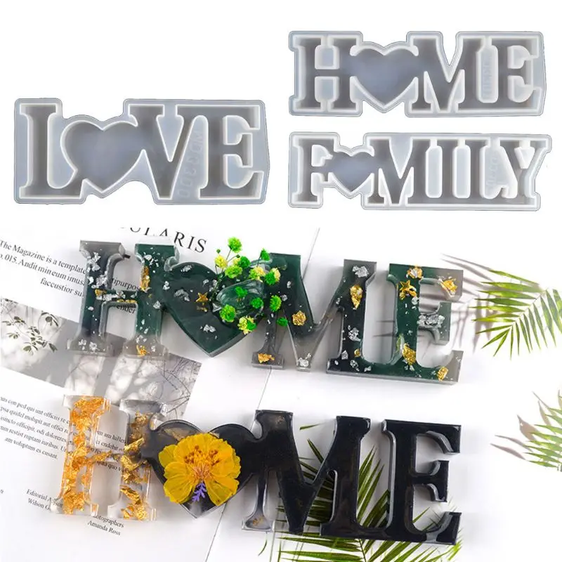 Силиконовая форма Love Home для семьи любви из смолы знаки надписи сделай сам