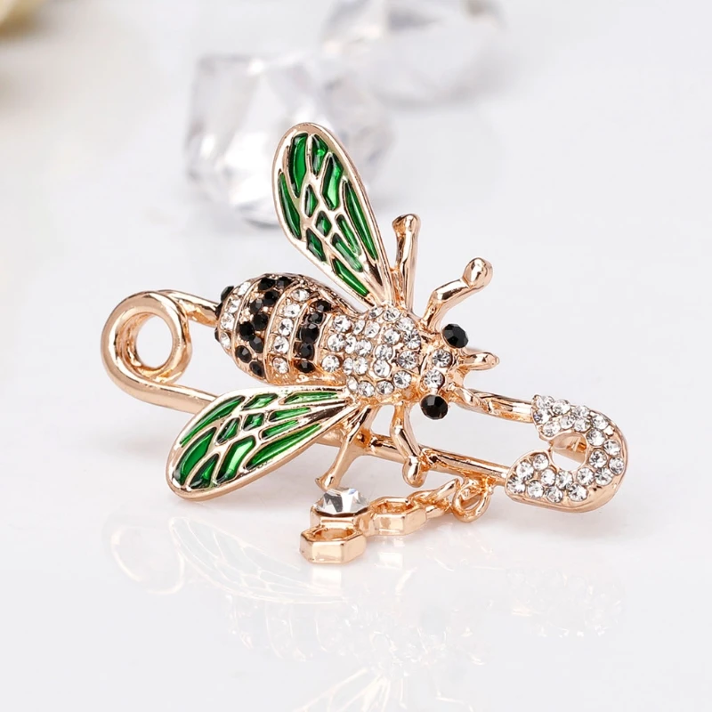 Брошь в виде пчелы модные стразы рюкзак для одежды булавки креативные Значки