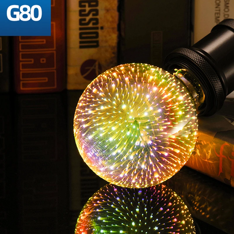 G80 LUCKYLED E27 светодиодный 3D украшения светильник лампы A60 ST64 G80 G95 G125 светодиодный светильник AC220V 240V 110 в ретро-стиле, стилизованные под языки пламени Новинка праздничный светильник s - Испускаемый цвет: G80