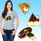 Термочувствительные наклейки на одежду, с принтом десерта