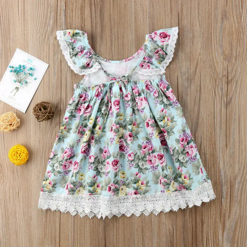 Summer Cute Baby Kid Girl Dress Toddler Princess Party Floral Print Tutu Dresses | Детская одежда и обувь