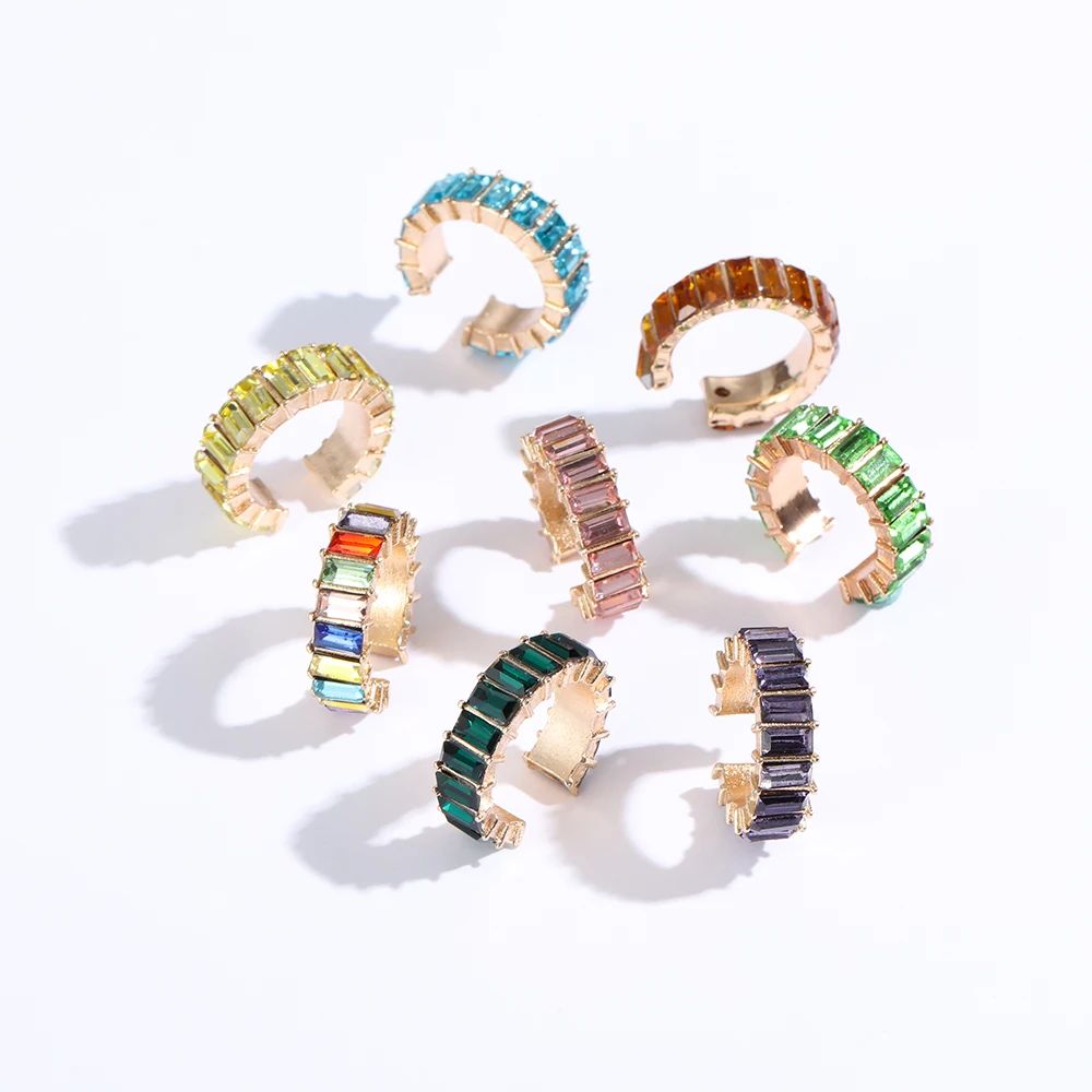 1 шт. C образные кубические циркониевые ушные манжеты медные Кристаллы Стразы