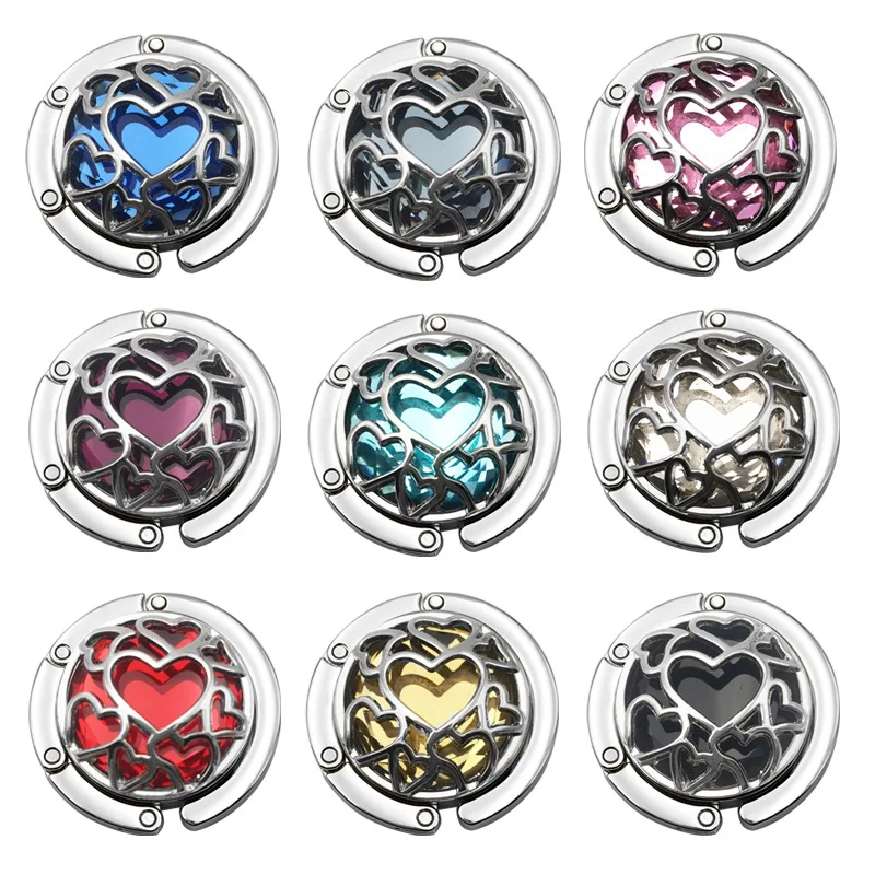 Металлический крючок для сумки со столом хрустальные школьные с сердцем