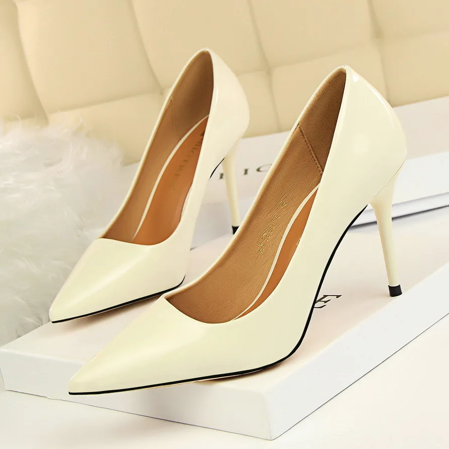 

Plus Size 2020 Color Women Pump High Heels Shoe Female beautiful Patent Sexy Ladies Pumps Wedding Party Woman Gladiator