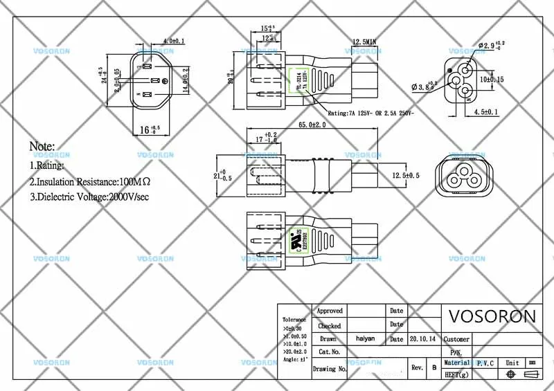 Профессиональный адаптер PDU IEC 320 C14 к C5 AC кабели питания C13 заменяются на кабель