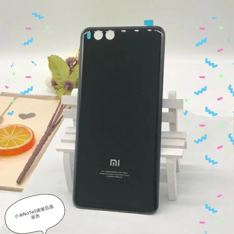 Черный MI6 3D стекло задняя крышка корпуса для Xiaomi Mi 6, задняя дверь Замена жесткий чехол батареи, 3 Цвета Xiaom Mi6 - Цвет: Черный