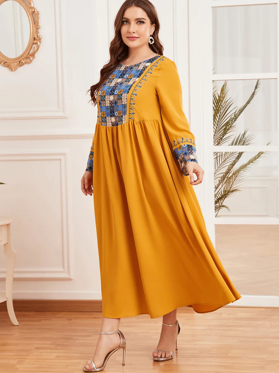 Grande jupe longue en mousseline de soie brodée pour femmes, vêtements drapés, à la mode