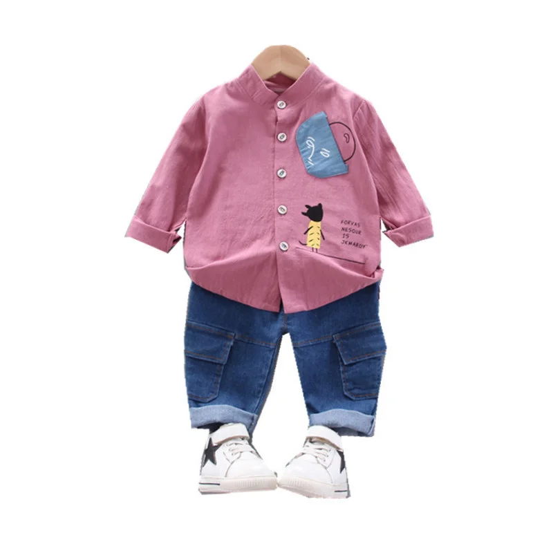 

New Spring Autumn Baby Cartoon Clothes Children Boys Girls Casual Shirt 2Pcs/sets Infant Casual Clothes Kids Fashion Tracksuits