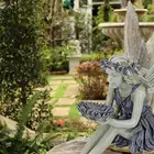 Статуя подсолнуха, феи, красивая скульптура ангела, Реалистичная фигурка, орнамент, камень, сад, двор, искусство, на открытом воздухе, в помещении, домашний декор