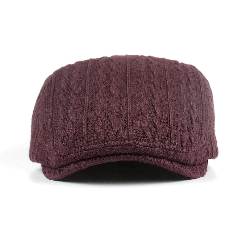 Beret Caps Fashion Knit Newsboy Cap Winter Warm Flat Hats Women Men Ivy Solid Color Duckbill Vintage Gatsby Hat | Аксессуары для