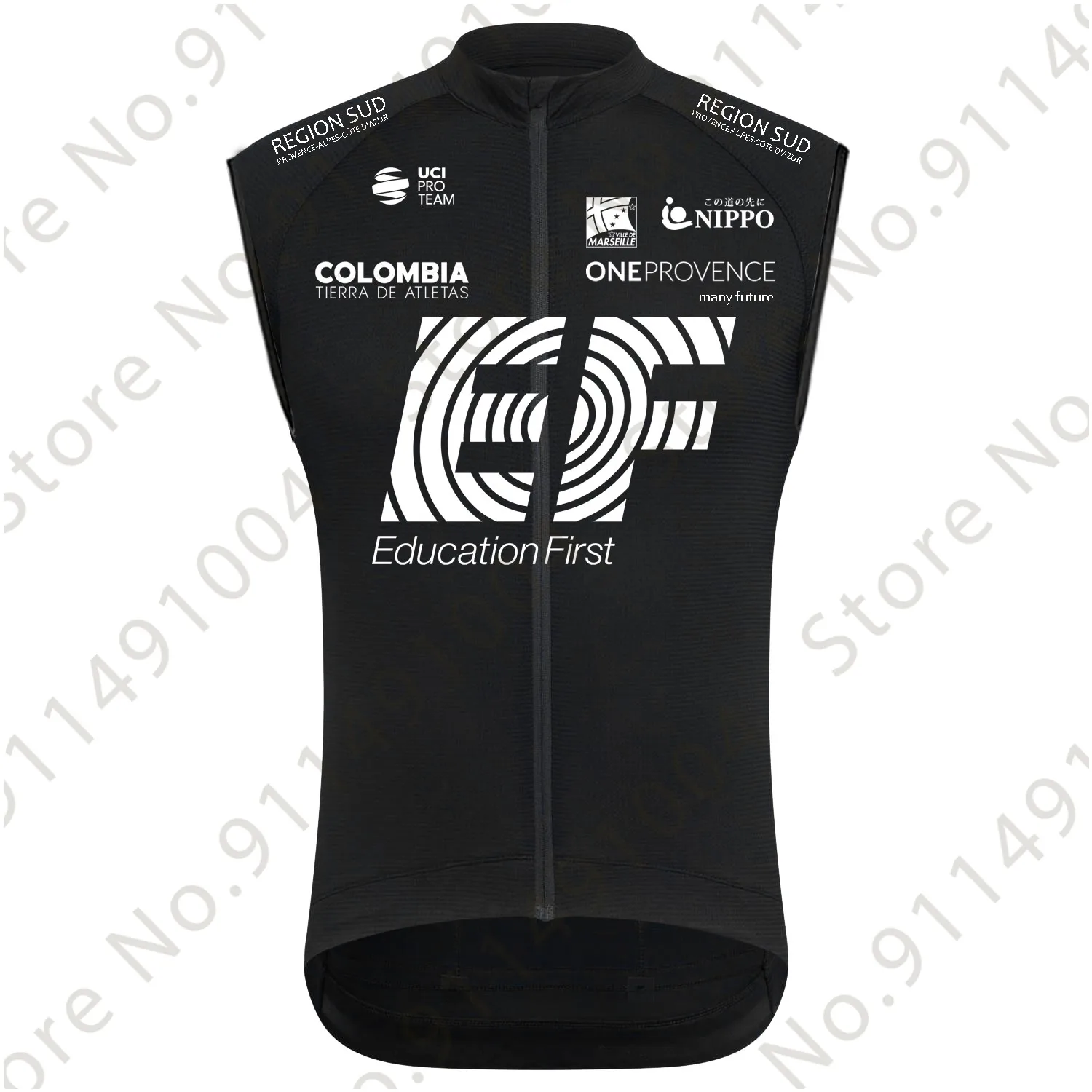 Ветрозащитный черный жилет для команды EF 2021 Pro мужская летняя велосипедная