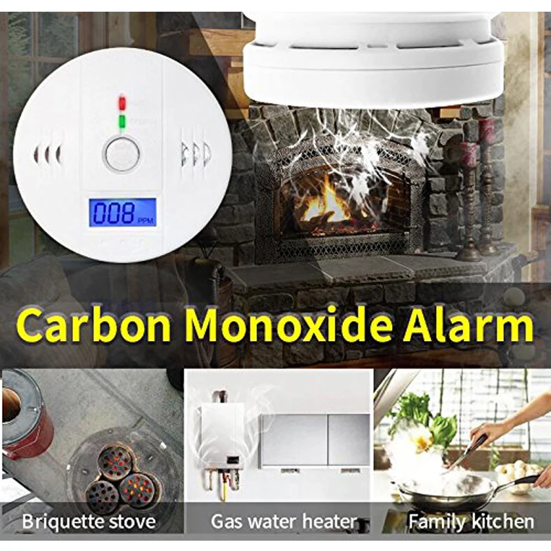 Автономный противопожарной защиты ЖК дисплей CO Отравления угарным газом дыма
