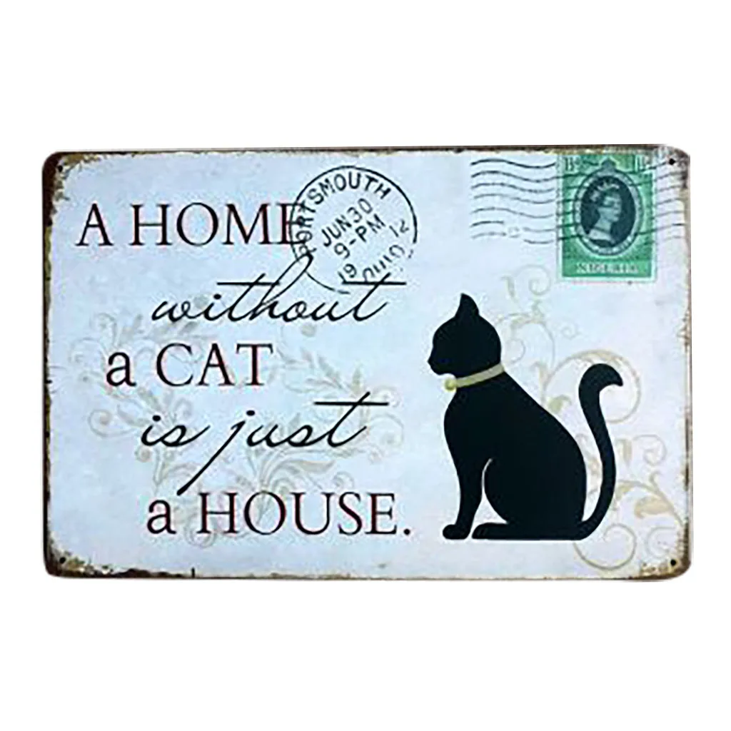 Plaque Metal Vintage Retro Style Signage Metal Plaque Sign Wrought Iron Signage Wall Art Painting Poster Hanger Bar Home Decor